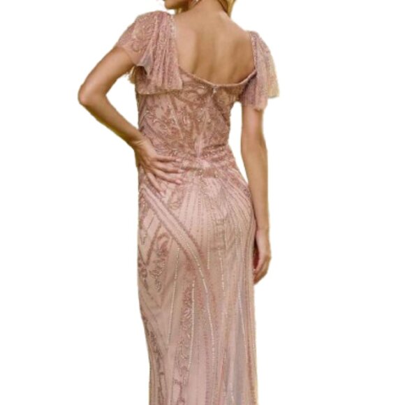 NWT Primavera 13134 Beaded Formal Gown Rose gold Size 8 - Picture 3 of 6